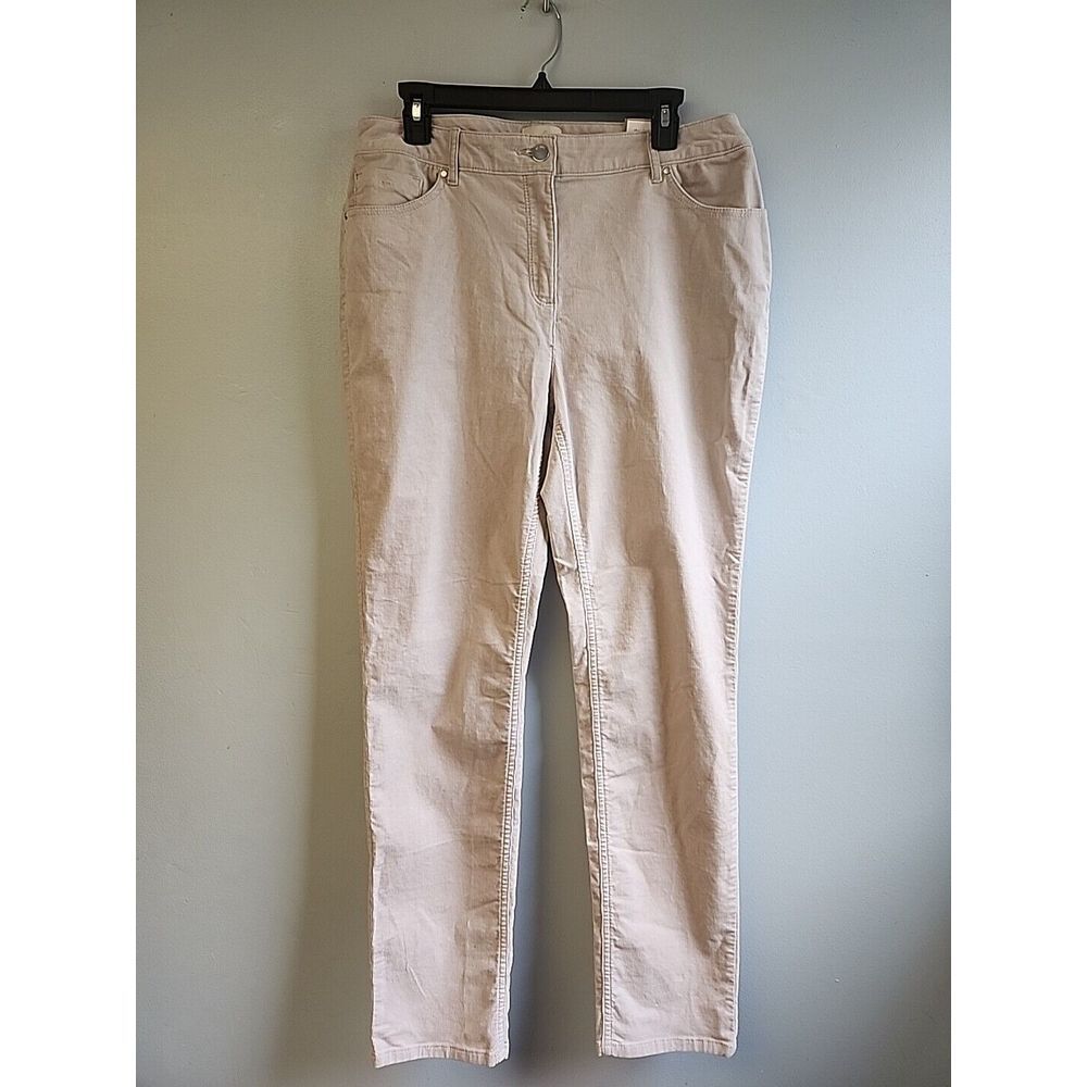 Chico's‎ Pants Women 1.5 Soft Orchid Ultimate Fit Slim Corduroy Stretch Cotton